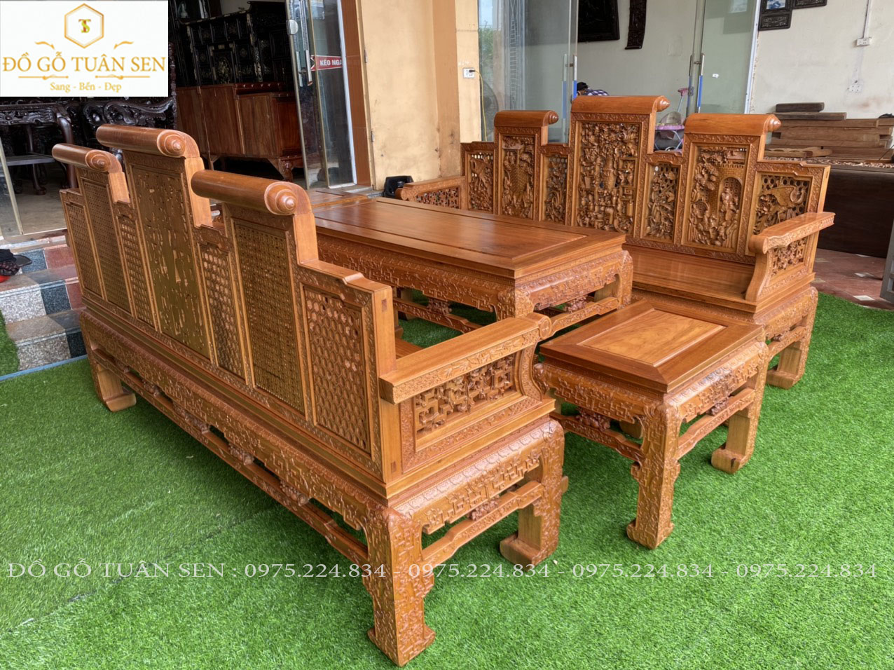 Thông tin chi tiết bộ trường kỷ 7 nô gỗ gụ 